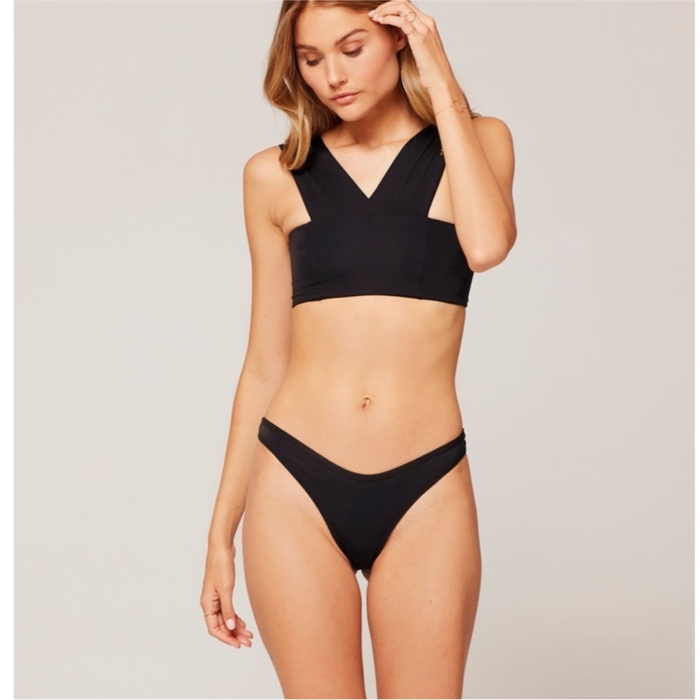 L*SPACE Parker swim top bikini Black D